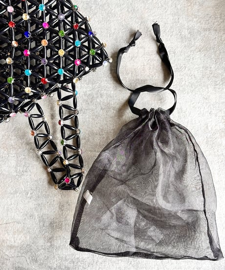 jewel beaded basket bag C704