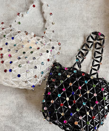 jewel beaded basket bag C704