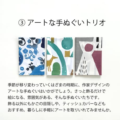 マンスリー手ぬぐい3枚セット 【8月】