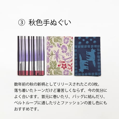 マンスリー手ぬぐい3枚セット 【9月】