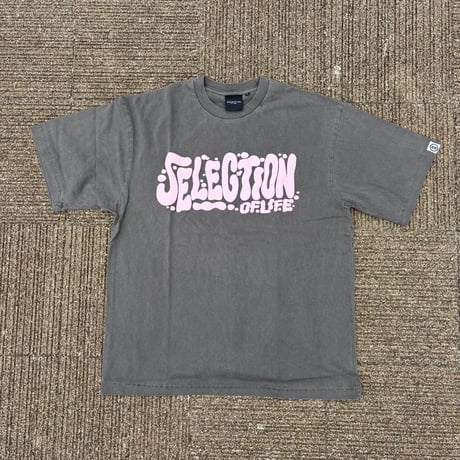 Selection of life. Pigment Puff Print Tee FADE BLACK