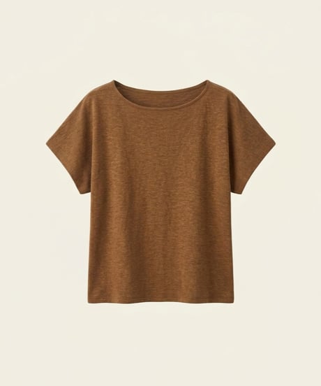 Linen blend  off-shoulder tee 【2027年3月上旬〜3月中旬】