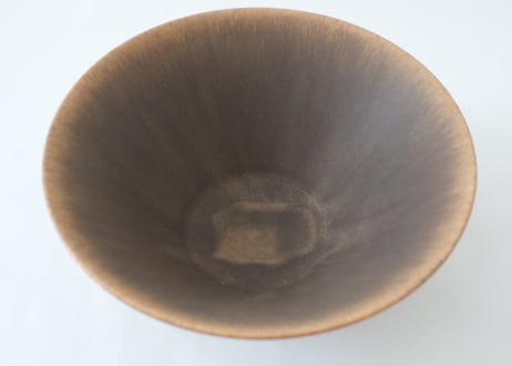 微細結晶褐色釉朝顔鉢M 和田山真央
