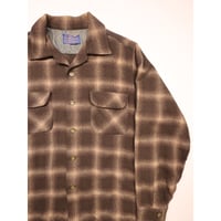 50s PENDLETON "OMBRE CHECK" WOOL SHIRT Size L