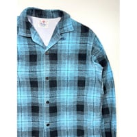 "50s FIVE BROTHER "PRINT FLANNEL" OPEN COLLAR SHIRT Size S