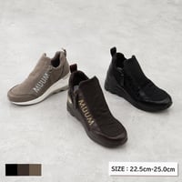 【2026AW 】【22.5cm～25.0cm】MUUM柄ファスナーニットウエッジソールスニーカー/WX2108