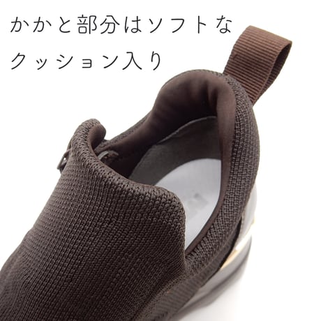【2026AW 】【22.5cm～25.0cm】MUUM柄ファスナーニットウエッジソールスニーカー/WX2108