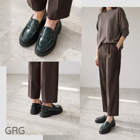 【22.5cm～25.0cm】【軽量/厚底】トラックソールローファー/WX500