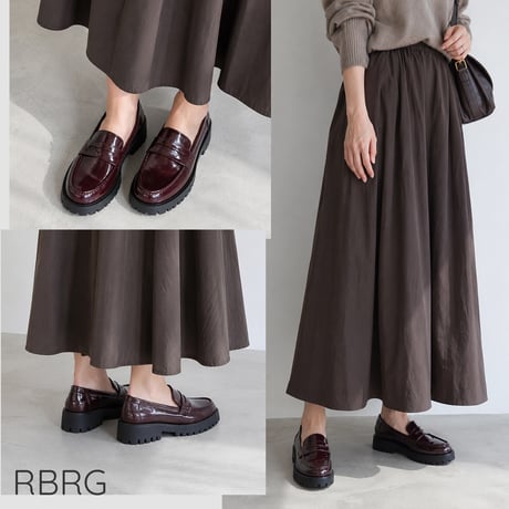 【22.5cm～25.0cm】【軽量/厚底】トラックソールローファー/WX500