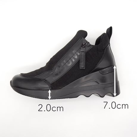 【2026AW 】【22.5cm～25.0cm】MUUM柄ファスナーニットウエッジソールスニーカー/WX2108