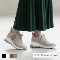 【2026AW】【22.5cm~25.0cm】MMラウンドメタルパーツウエッジソールスニーカー / WX2106