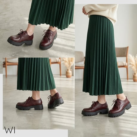 【22.5cm～25.0cm】【軽量/厚底】トラックソールレースアップマニッシュシューズ/WX501