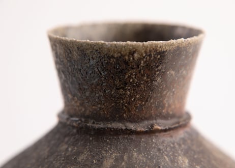 自然釉窯変花入　Kiln-Transformed Flower Vessel with Natural Ash Glaze　F7_56