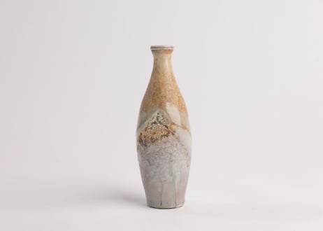 自然釉窯変一輪挿　Natural ash glaze kiln-change single-flower vase　R8-220