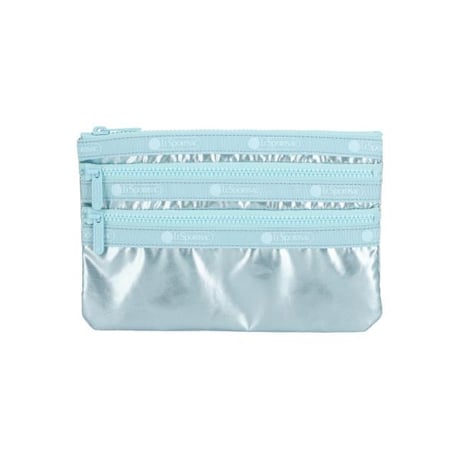 レスポートサック 3 ZIP COSMETIC POUCH AQUA BLUE SHINE 7158 MA17 lesportsac ポーチ