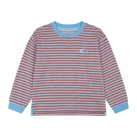 ザ・ノースフェイス K'S PLAYON STRIPE SLEEVE TEE キッズ プレイオン ストライプ スリーブ Tシャツ Spicy Orange THE NORTH FACE Tシャツ
