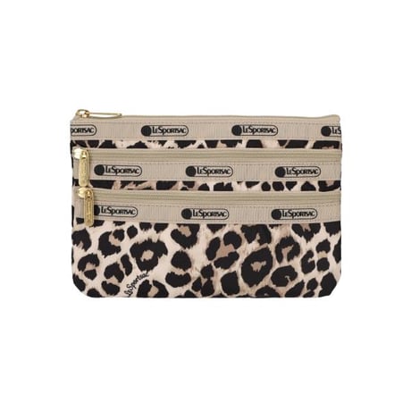 レスポートサック 3 ZIP COSMETIC POUCH LATTE LEOPARD 7158 HH07 lesportsac ポーチ