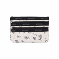 レスポートサック 3 ZIP COSMETIC POUCH INK SKETCHED FLORAL IVORY 7158 HG81 lesportsac ポーチ