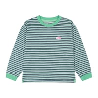 ザ・ノースフェイス K'S PLAYON STRIPE SLEEVE TEE キッズ プレイオン ストライプ スリーブ Tシャツ Navy THE NORTH FACE Tシャツ