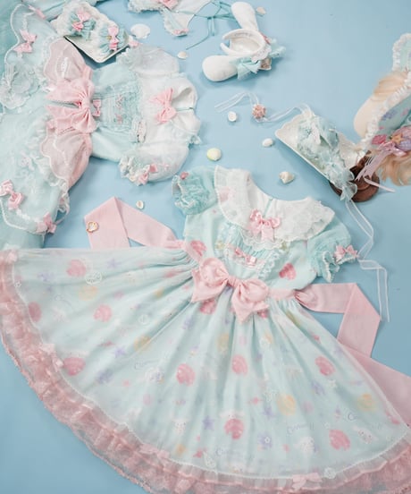「花箱×サンリオ」シナモンオーシャン 柄付きオーバースカートワンピース【10/10まで】ロリータ