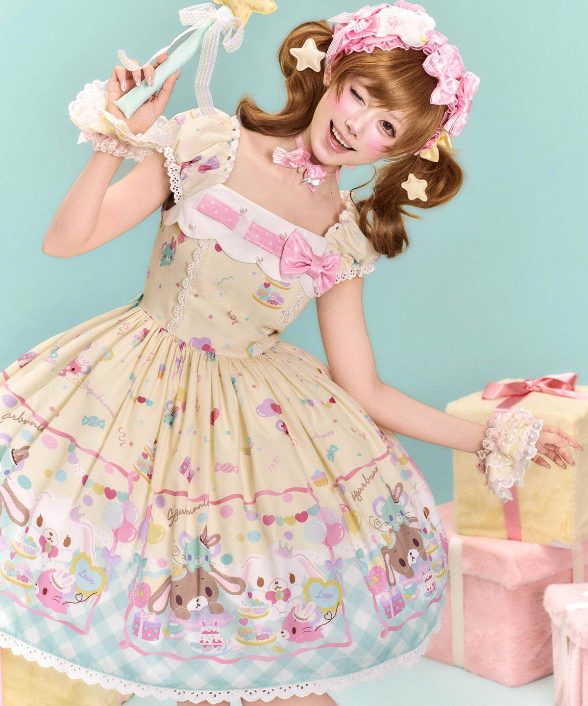 仲夏×サンリオ」シュガーバニーズ ワンピース【10/17まで】ロリータ