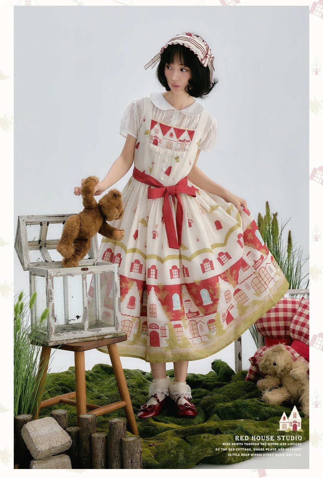 Red House」ジャンパースカート、ヘッドドレス【8/10まで】ロリータ