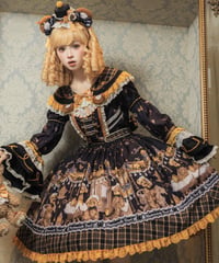 「Antique Bear」柄付きワンピース【9/10まで】ロリータ