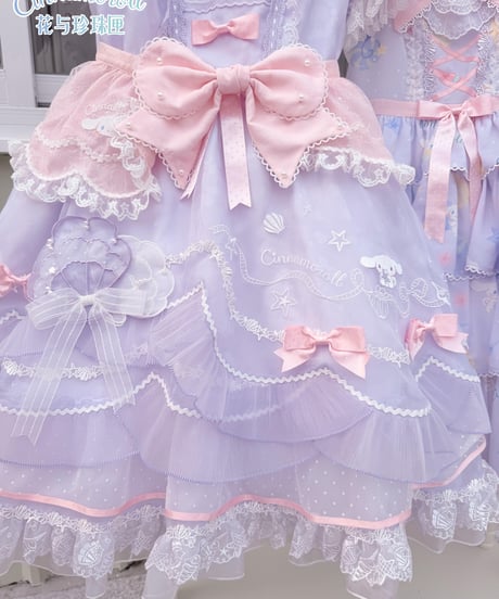 「花箱×サンリオ」シナモンオーシャン 無地ワンピース【10/10まで】ロリータ