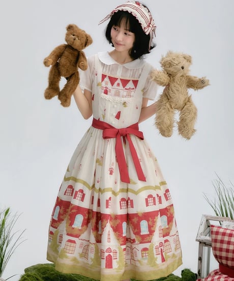 「Red House」ジャンパースカート、ヘッドドレス【8/10まで】ロリータ