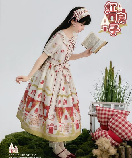 「Red House」ワンピース、ヘッドドレス【8/10まで】ロリータ