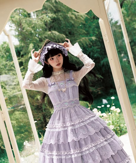 「ロワール葡萄園」6.0無印刺繡段々ジャンパースカート【7/20まで】ロリータ