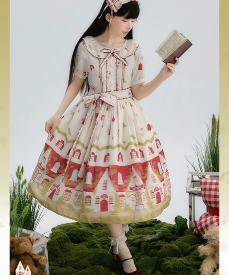 「Red House」ワンピース、ヘッドドレス【8/10まで】ロリータ