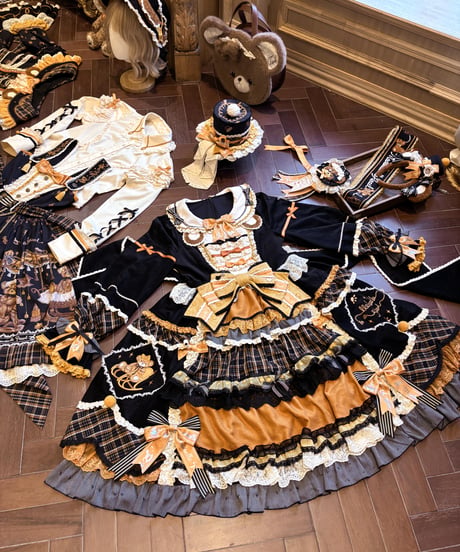 「Antique Bear」無地ワンピース【9/10まで】ロリータ
