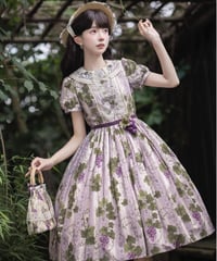 「ロワール葡萄園」5.0刺繍ドール襟ワンピース（ロング）【7/20まで】ロリータ