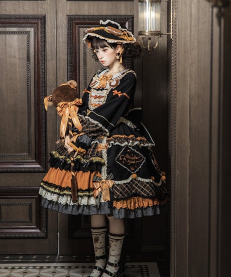 「Antique Bear」無地ワンピース【9/10まで】ロリータ