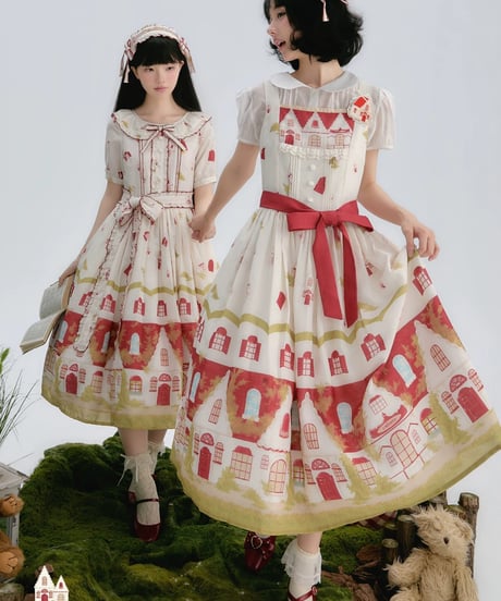 「Red House」ジャンパースカート、ヘッドドレス【8/10まで】ロリータ