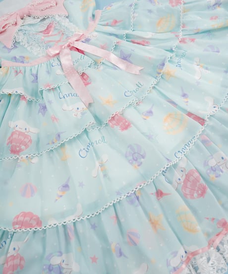 「花箱×サンリオ」シナモンオーシャン 柄付きジャンパースカート【10/10まで】ロリータ