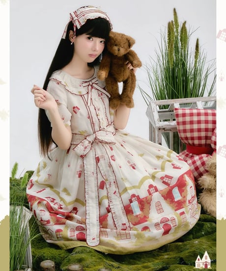 「Red House」ワンピース、ヘッドドレス【8/10まで】ロリータ