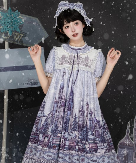 「雪国へようこそ！」お城柄ドールワンピース【9/28まで】ロリータ