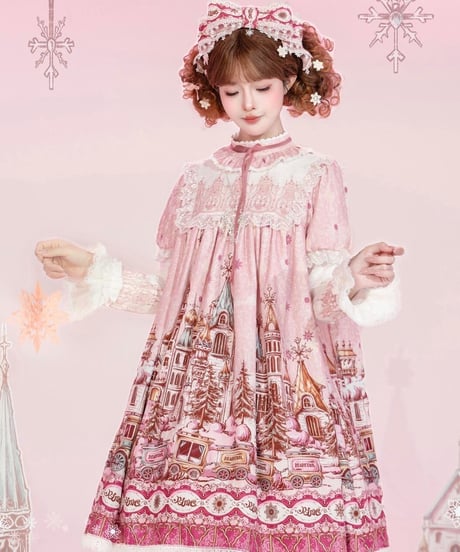 「雪国へようこそ！」お城柄ドールワンピース【9/28まで】ロリータ