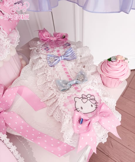 「花箱×サンリオ」Hello Kittyリボン エプロン、ボンネット、バブーシュカ、他【10/10まで】ロリータ