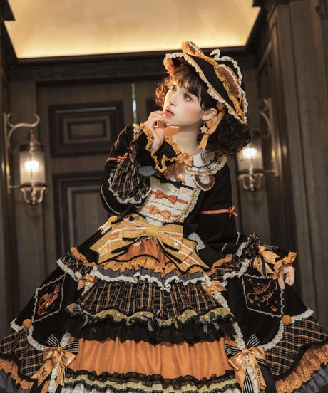 「Antique Bear」無地ワンピース【9/10まで】ロリータ