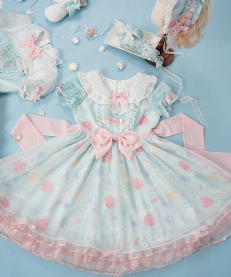 「花箱×サンリオ」シナモンオーシャン 柄付きオーバースカートワンピース【10/10まで】ロリータ