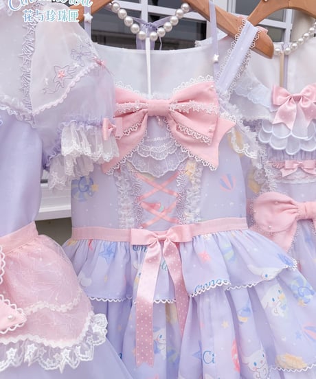 「花箱×サンリオ」シナモンオーシャン 柄付きジャンパースカート【10/10まで】ロリータ