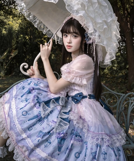 「To The Rain」柄付きワンピース【8/18まで】ロリータ