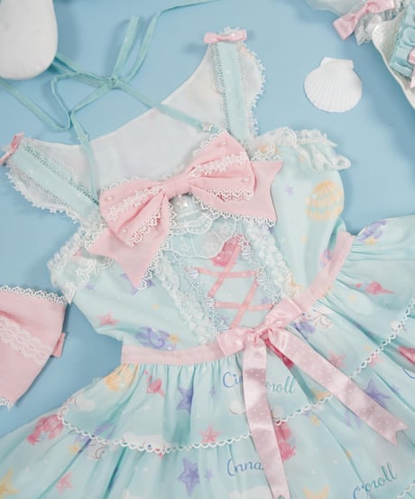 「花箱×サンリオ」シナモンオーシャン 柄付きジャンパースカート【10/10まで】ロリータ