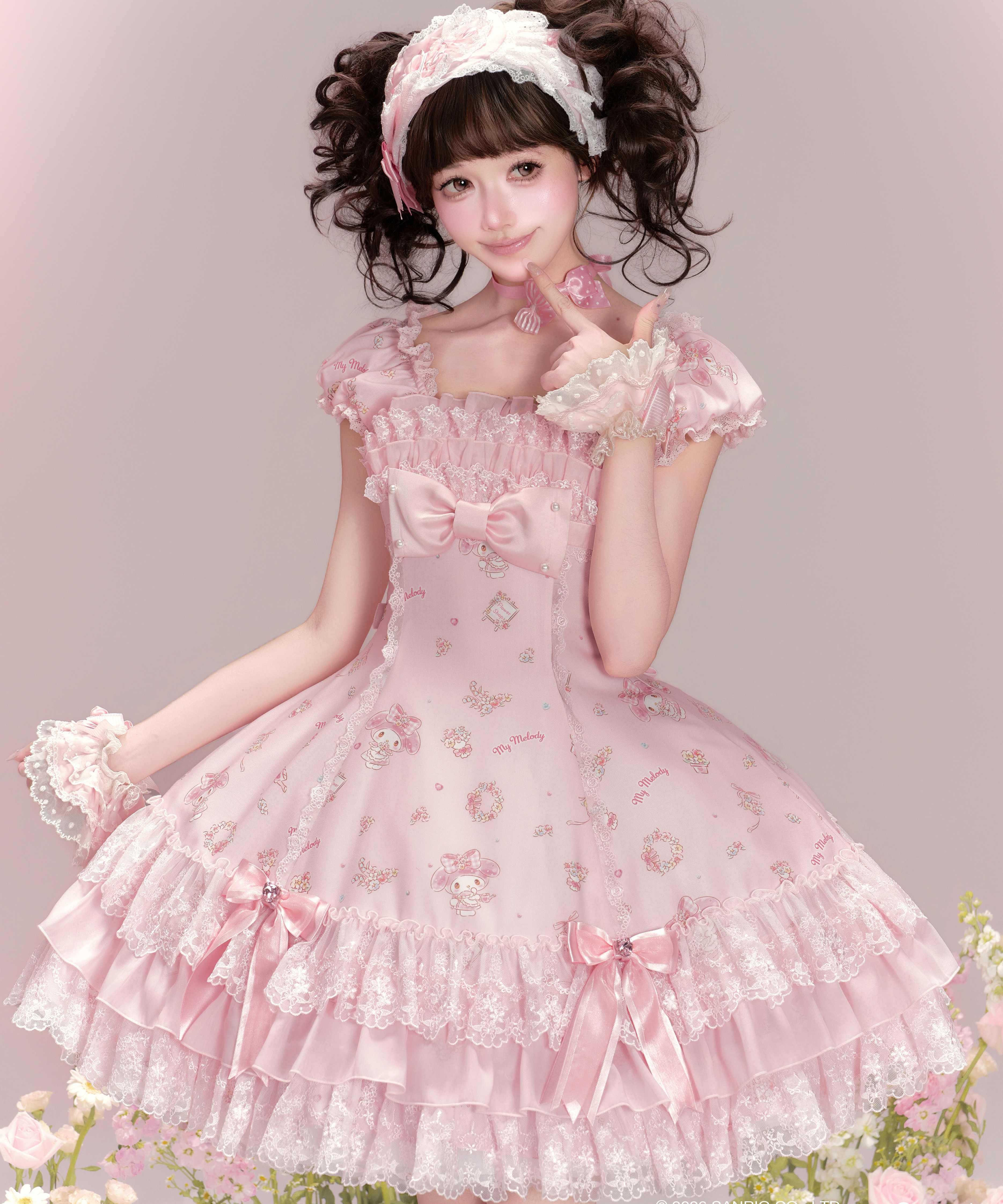 仲夏×サンリオ」マイメロディ スリムワンピース【10/17まで】ロリータ