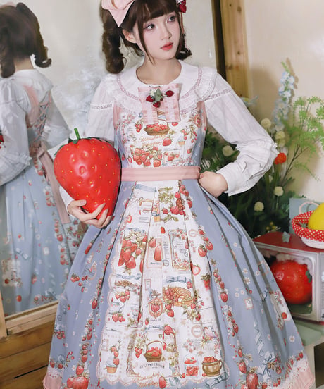 「Strawberry Manor」ロングジャンパースカート【12/29まで】ロリータ