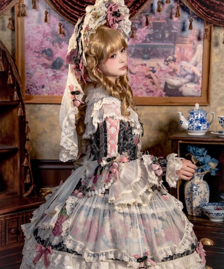 「Porcelain Strawberry」ドレス、ボンネット、他【11/13まで】ロリータ
