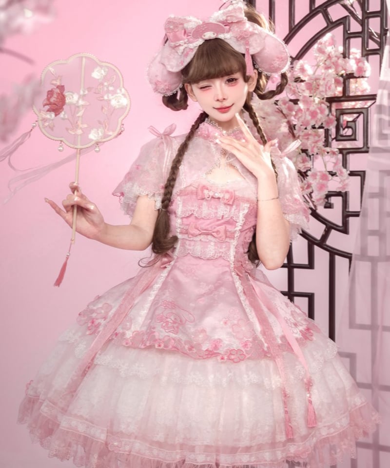花箱×サンリオ第4弾」桃花 マイメロ中華風半袖ワンピース【11/5まで